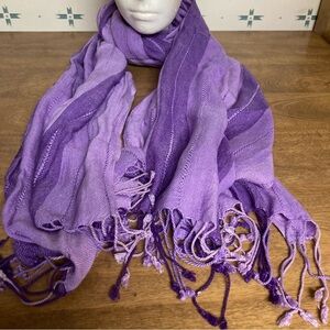 Beautiful & Soft Shades of Purple Striped Scarf/Wrap